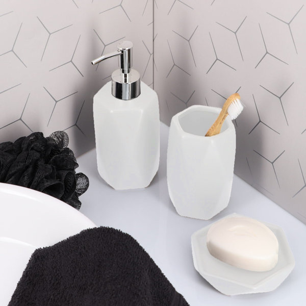 Evideco Diamond Stoneware Bathroom Soap Dish Cup & Reviews | Wayfair